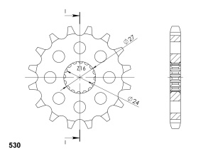 Pinion fata SUPERSPROX CST-423:17 17T, 530 - Img 2