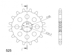 Pinion fata SUPERSPROX CST-520:16 16T, 525