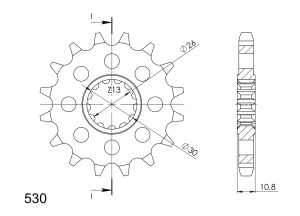 Pinion fata SUPERSPROX CST-579:16 16T, 530 - Img 2