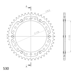 Rear sprocket SUPERSPROX STEALTH RST-2011:45-GLD auriu 45T, 530 - Img 2
