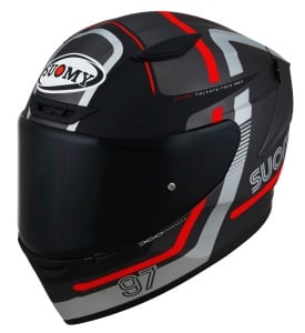 Casca integrala SUOMY TRACK-1 NINETY SEVEN GUN METAL RED ECE 22.06