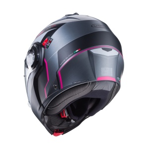 Casca modulabila (flip-up) Caberg model Duke Evo Move M1 SV gun metal (titanium)/negru/fuchsia (roz) mat Pinlock ready – lentila Pinlock inclusa - Img 6
