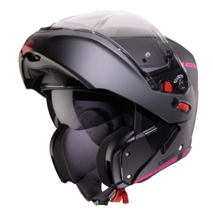 Casca modulabila (flip-up) Caberg model Horus X Ray L9 negru/gri/fuchsia (roz) mat Pinlock ready - lentila Pinlock inclusa - Img 4
