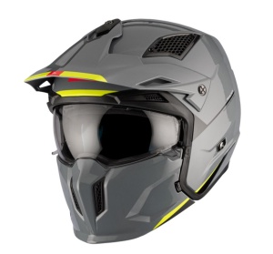Casca MT Streetfighter SV S A22 gri lucios (ochelari soare integrati) - masca (protectie) barbie si cozoroc detasabile - omologare noua ECE 22.06 - Img 4