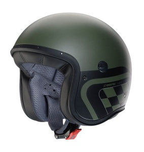 Casca open face (jet) Caberg model Freeride X Daytona P4 verde military/negru mat (fibra de sticla) - Img 2