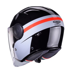 Casca open face (jet) Caberg model Soho SV Zephyr L7 negru/gri/rosu lucios - Img 3
