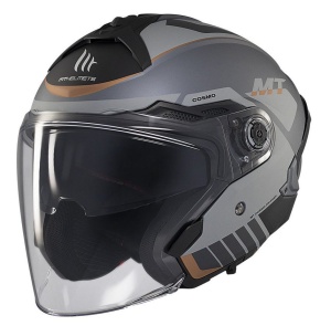 Casca open face motociclete MT Cosmo SV Cruiser C2 gri mat (ochelari soare integrati) - tip viziera: MT-V-37 - Img 2