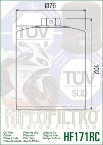 Filtru de ulei HIFLOFILTRO HF171CRC Race Cromat - Img 2