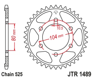 Foaie spate JT JTR 1489-41ZBK 41T, 525 Black Zinc - Img 2
