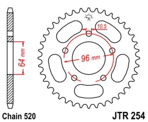 Foaie spate JT JTR 254-37 37T, 520 - Img 2