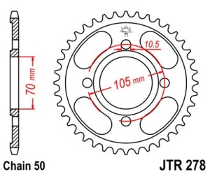 Foaie spate JT JTR 278-38 38T, 530 - Img 2