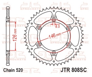 Foaie spate JT JTR 808-51SC 51T, 520 Self Cleaning Lightweight - Img 2