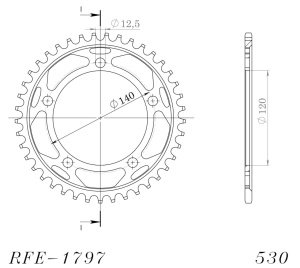 Foaie spate SUPERSPROX RFE-1797:41-BLK Negru 41T, 530 - Img 2