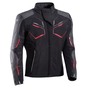Geaca (jacheta) motociclete barbati Racing/Roadster Ixon iarna model Cell MS culoare: negru/gri/rosu