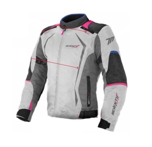 Geaca (jacheta) motociclete femei Racing Seventy vara/iarna model SD-JR49 culoare: gri/albastru/roz