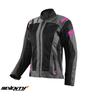 Geaca moto femei Seventy model SD-JT68 Sahara gri/roz