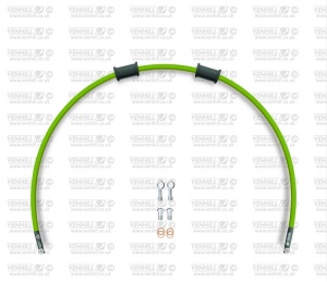 Kit conducta frana spate Venhill POWERHOSEPLUS APR-1002R-GR (1 conducta in kit) Green hoses, chromed fittings
