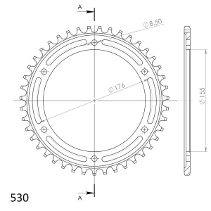Kit de lant D.I.D Chain - Argintiu chain 530 ZVM-X, X-ring (X, NX, QX, XS), CHK front sprocket SUPERSPROX, CHK rear sprocket SUPERSPROX pentru TRIUMPH Sprint 1050 ST 2005-2010 - Img 5