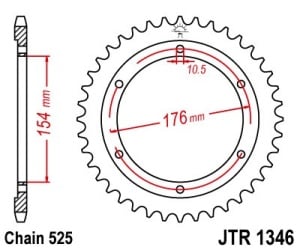 Kit de lant D.I.D Chain - Argintiu lant 525 VX, X-Ring, pinion fata JT, foaie spate JT pentru HONDA CB 1000 R, RA (ABS) 2018-2024 - Img 6