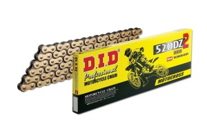 Kit de lant D.I.D Chain - Auriu chain 520 DZ, Non-sealed, CHK front sprocket SUPERSPROX, CHK rear sprocket SUPERSPROX pentru GAS GAS MC 450 F 2021-2023 - Img 1