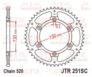Kit de lant D.I.D Chain - Auriu chain 520 ERT, Non-sealed, CHK front sprocket JT, CHK rear sprocket JT pentru YAMAHA YZ 250 2002-2004 - Img 6
