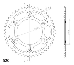 Kit de lant D.I.D Chain - Auriu chain 520 VX, X-ring (X, NX, QX, XS), CHK front sprocket JT, CHK rear sprocket SUPERSPROX STEALTH pentru KTM EXE 125 Enduro 2000-2001 - Img 5