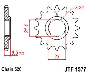 Kit de lant D.I.D Chain - Auriu chain 520 VX, X-ring (X, NX, QX, XS), CHK front sprocket JT, CHK rear sprocket JT pentru YAMAHA TT 600 RE 2004 - Img 3
