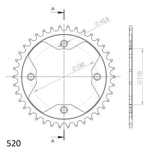 Kit de lant EK - Argintiu chain 520 DEX, X-ring (X, NX, QX, XS), CHK front sprocket SUPERSPROX, CHK rear sprocket SUPERSPROX pentru ATV HONDA TRX 300 EX 1993-2008 - Img 5