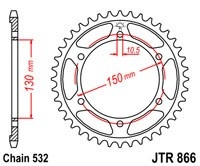 Kit de lant EK - Argintiu chain 520 SRX, X-ring (X, NX, QX, XS), CHK front sprocket JT, CHK rear sprocket JT pentru YAMAHA YZF 750 1993-1997 - Img 5