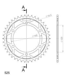 Kit de lant EK - Argintiu chain 525 SRO, O-ring, CHK front sprocket JT CHK rubber cushioned, CHK rear sprocket SUPERSPROX pentru YAMAHA TDM 850 1996-1998 - Img 5