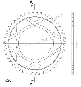 Kit de lant EK - Argintiu chain 525 SRO, O-ring, CHK front sprocket SUPERSPROX, CHK rear sprocket SUPERSPROX pentru HONDA XL 600 V Transalp 1987-1988 - Img 4