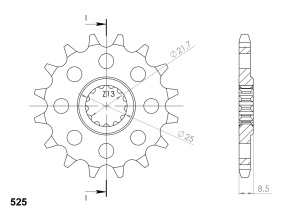 Kit de lant EK - Argintiu chain 525 SRO, O-ring, CHK front sprocket SUPERSPROX, CHK rear sprocket SUPERSPROX STEALTH pentru KAWASAKI Z 900 2017-2024 - Img 3