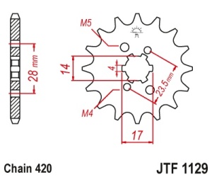 Pinion fata JT JTF 1129-14 14T, 420 - Img 2