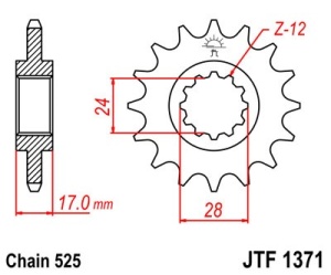 Pinion fata JT JTF 1371-14 14T, 525 - Img 2
