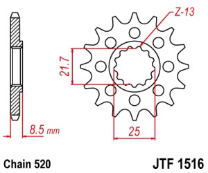 Pinion fata JT JTF 1516-15 15T, 520 - Img 2