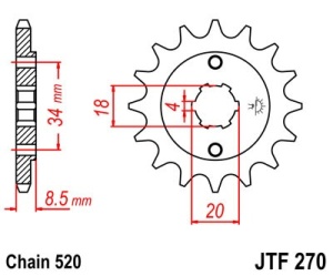 Pinion fata JT JTF 270-13 13T, 520 - Img 2
