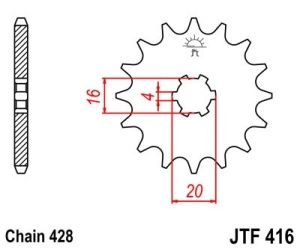 Pinion fata JT JTF 416-15 15T, 428 - Img 2