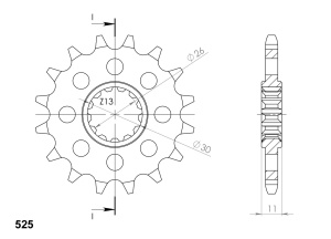 Pinion fata SUPERSPROX CST-1591:16 16T, 525 - Img 2