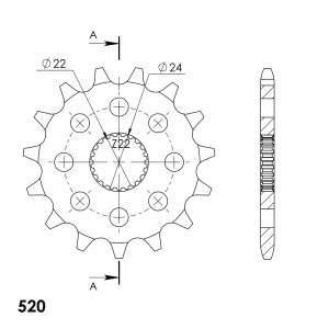 Pinion fata SUPERSPROX CST-394:15 15T, 520 - Img 2