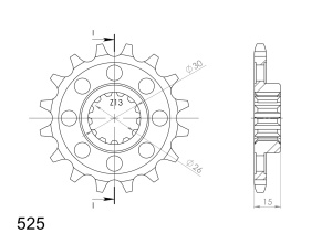 Pinion fata SUPERSPROX CST-404:16 16T, 525 - Img 2