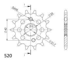 Pinion fata SUPERSPROX CST-436:14 14T, 520 - Img 2