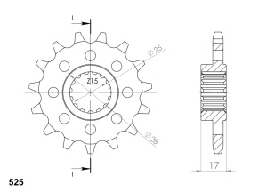 Pinion fata SUPERSPROX CST-5054:15 15T, 525 - Img 2