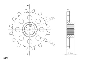 Pinion fata SUPERSPROX CST-577:15 15T, 520 - Img 2