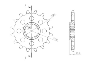 Pinion fata SUPERSPROX STEALTH CST-1579:16.2 16T, 520 - Img 2