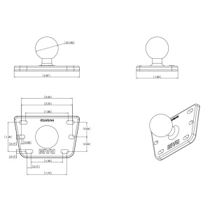 Ram Mount adaptor montare pe capac rezervor lichid frana RAM-B-345 - Img 2