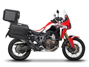 Set complet cutii aluminiu SHAD TERRA (negru), 37L cutie centrala 36L / 47L cutii laterale, incluzand kit montare si placa SHAD HONDA CRF 1000 Africa Twin