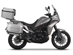 Set complet de cutii aluminiu SHAD TERRA, 48L cutie centrala si 36L / 47L cutii laterale, incluzand set de montaj si placa SHAD Moto Morini X-Cape 649