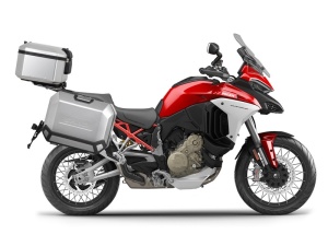 Set complet de cutii de aluminiu SHAD TERRA, 37L cutie centrala si 36L / 47L cutii laterale, incluzand set de montaj si placa SHAD Ducati Multistrada 1200 V4
