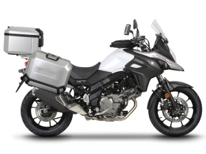 Set complet de cutii de aluminiu SHAD TERRA, 48L cutie centrala si 36L / 36L cutii laterale, incluzand kit montaj si placa SHAD SUZUKI DL 1000 V-Strom/ DL 1050 V-Strom