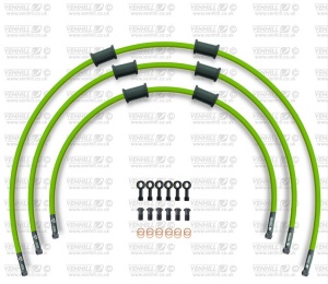 STANDARD Front brake hose kit Venhill POWERHOSEPLUS BMW-10007FB-GR (3 conducte in kit) Green hoses, black fittings